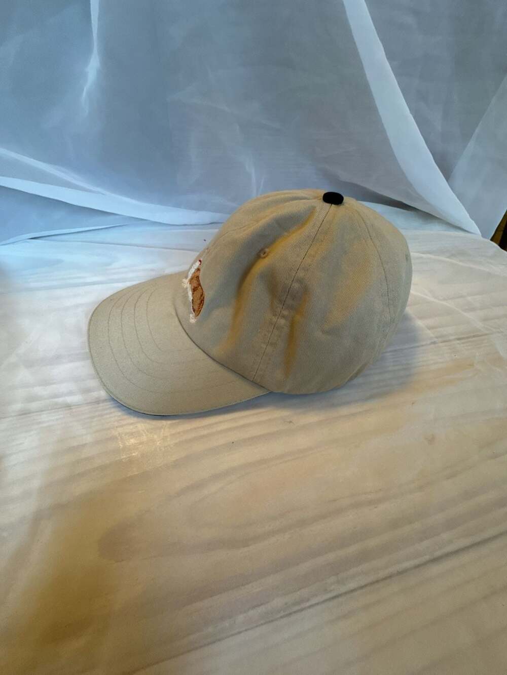 Beige Corgi Embroidered Baseball Cap with Secret Stash Zipper Pocket - Picture 3 of 8
